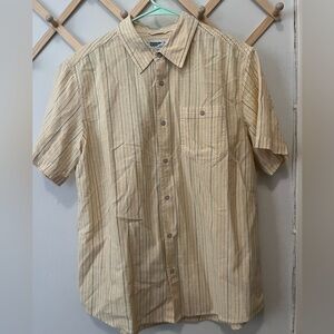 Men’s Wellen yellow and blue Striped Button up Shirt